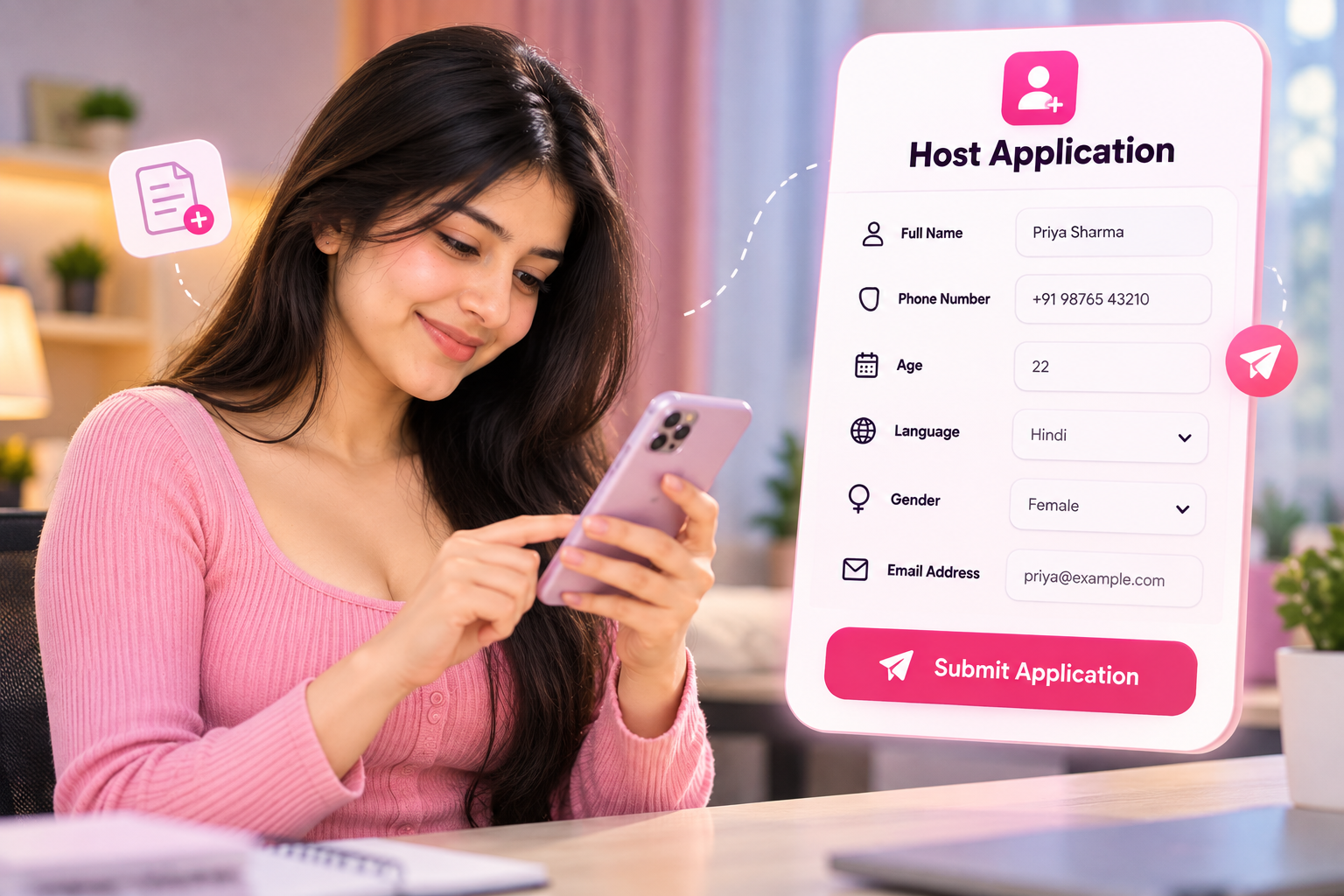 WeTalk Host Application Step